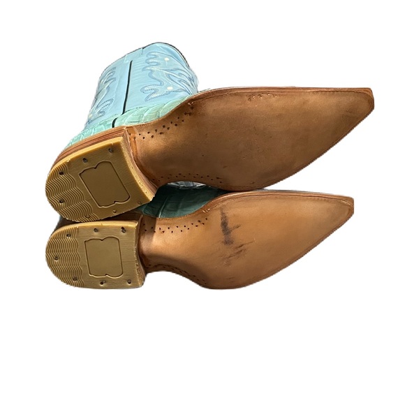 Oliverios Mens Light Blue Crocodile Tail Boot - Picture 5 of 5